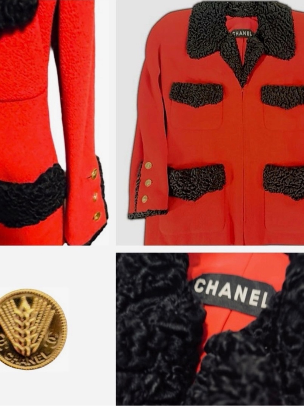 CHANEL 2 HAUTE COUTURE Piece Red & Black Dress with Jacket Suit Ensemble FW 1986 - Picture 12 of 16